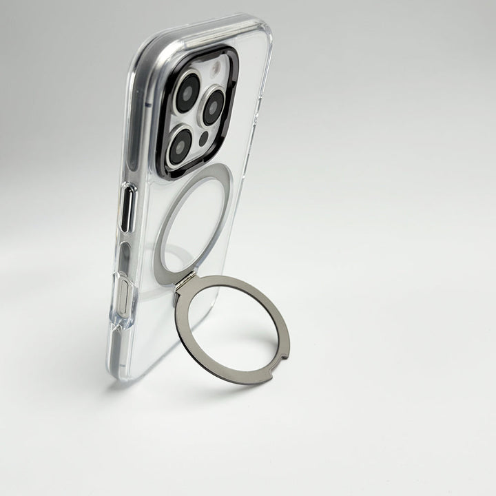 iPhone 16 Series Metal Stand Side Bump Crystal Clear Cover