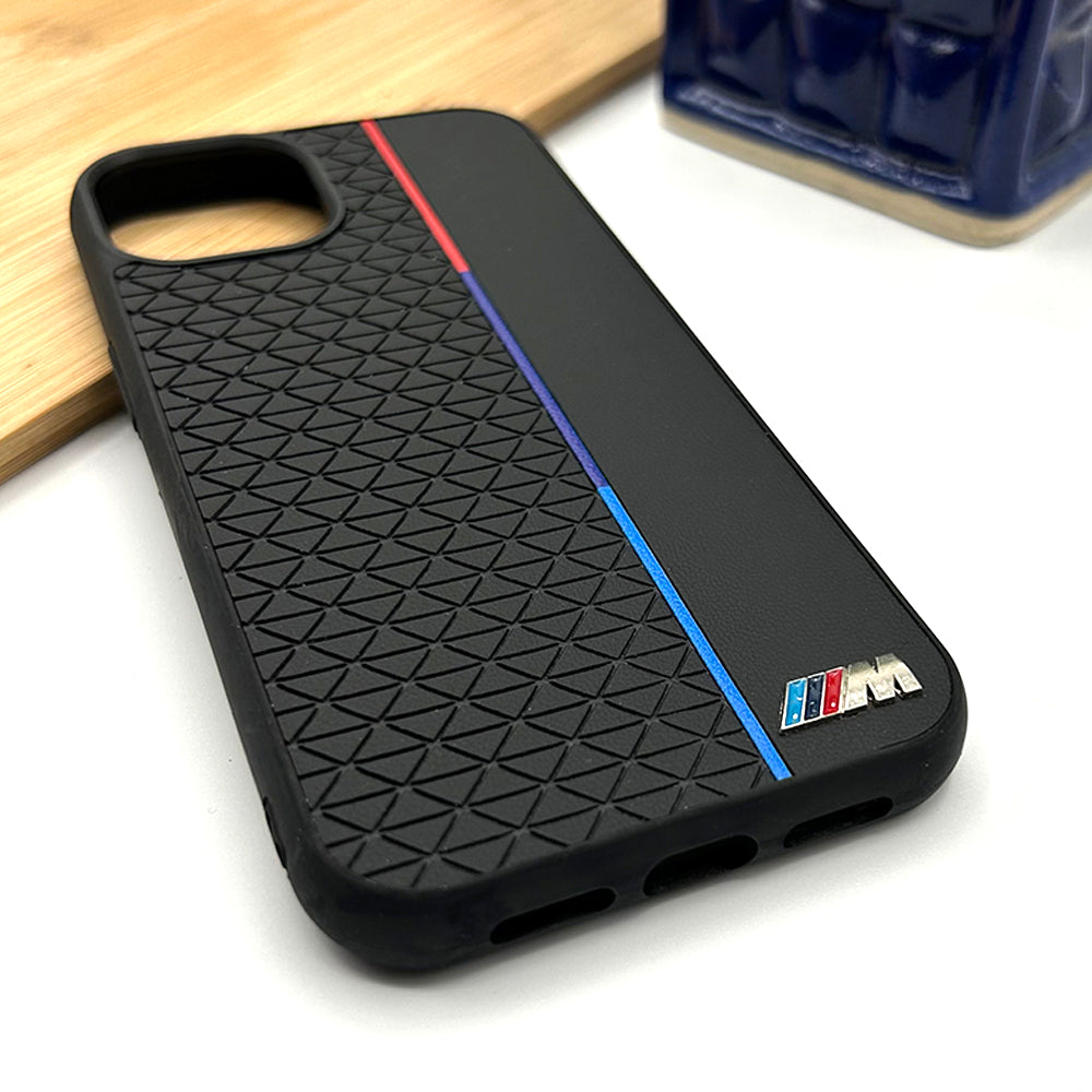 iPhone 15 Series M Performance Sports Car Logo dual Shade Design Case Cover