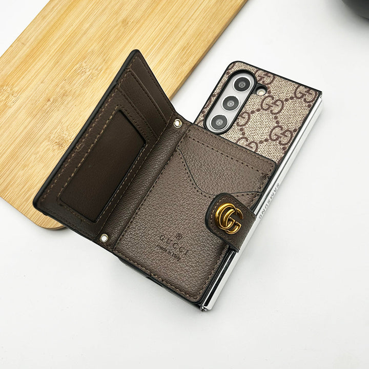 Samsung Galaxy Z Fold 6 Luxury GG Fashion Leather Brand Case Cover