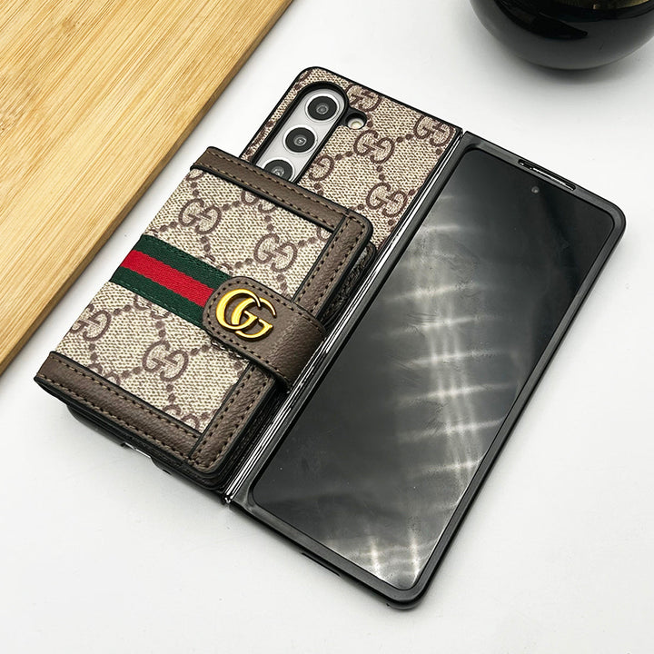 Samsung Galaxy Z Fold 6 Luxury GG Fashion Leather Brand Case Cover