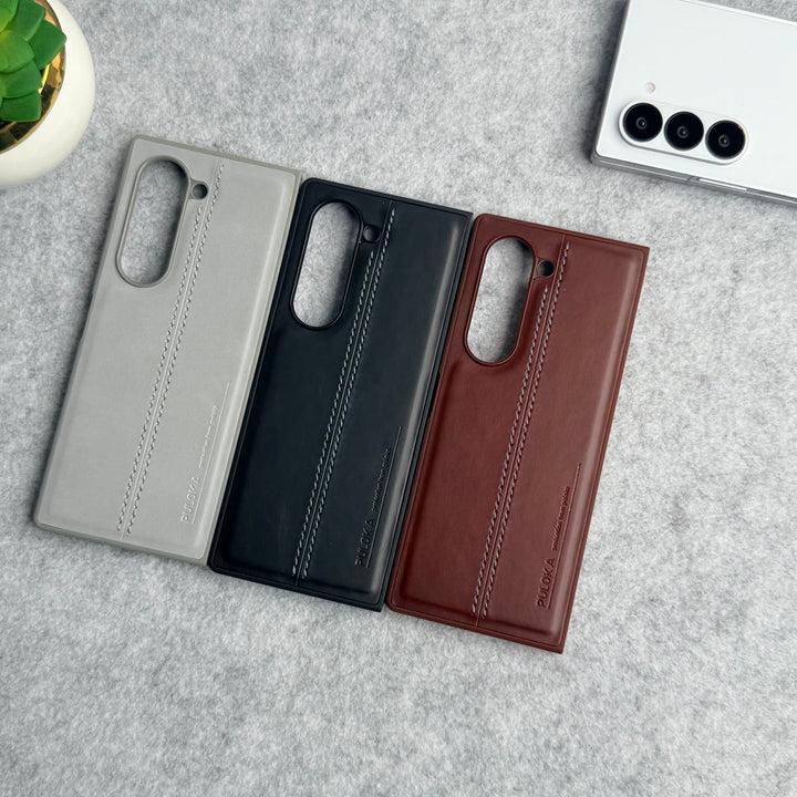 Samsung Galaxy Z Fold 6 PU Leather Middle Stitch Case Cover