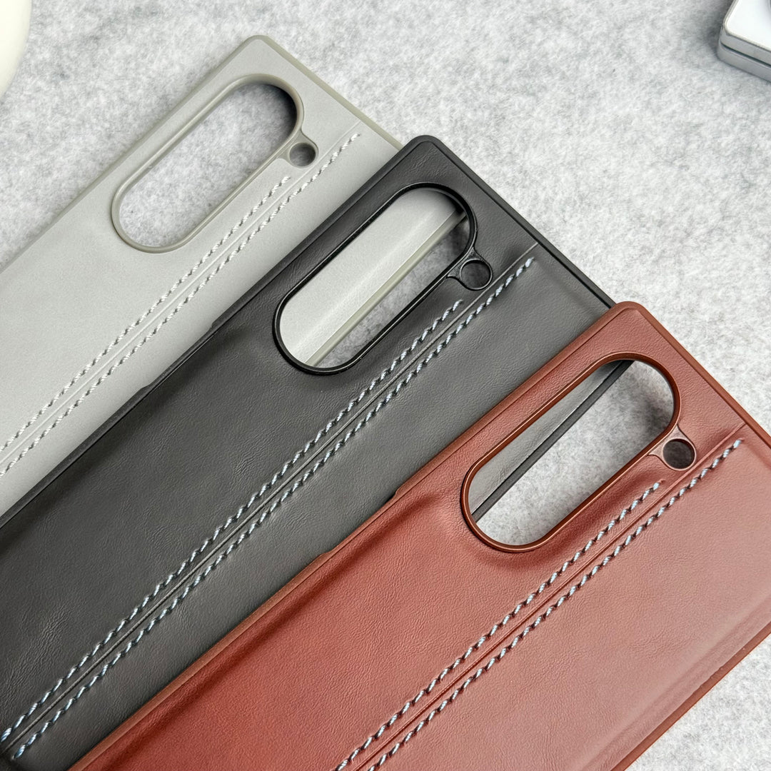 Samsung Galaxy Z Fold 6 PU Leather Middle Stitch Case Cover