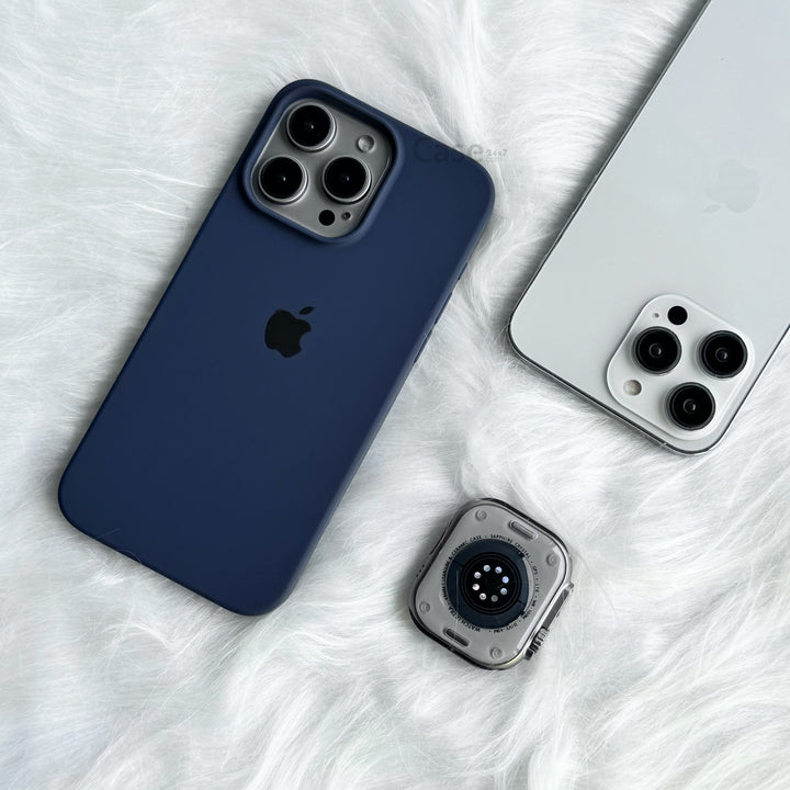 iPhone Liquid Silicone Case Cover (Dark Blue)