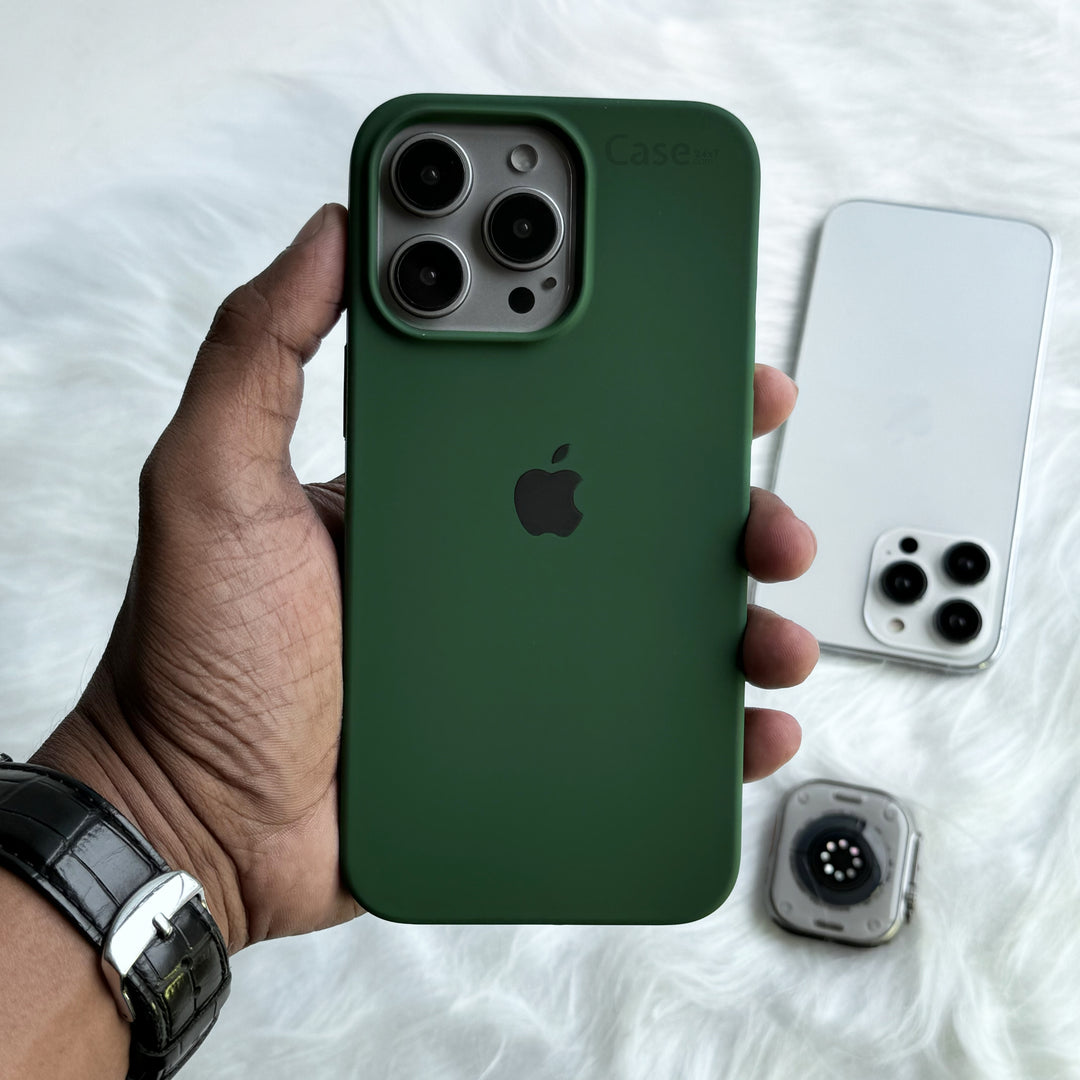 iPhone Liquid Silicone Case Cover (Forest Green)