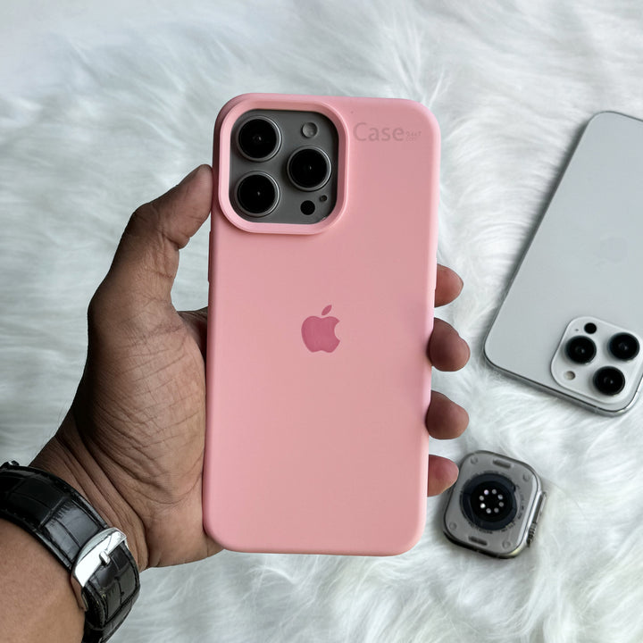 iPhone Liquid Silicone Case Cover (Pastel Pink)