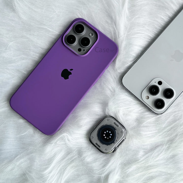 iPhone 16 Series Liquid Silicone Case Cover (Purple)