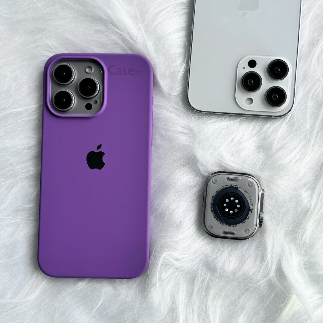 iPhone 16 Series Liquid Silicone Case Cover (Purple)