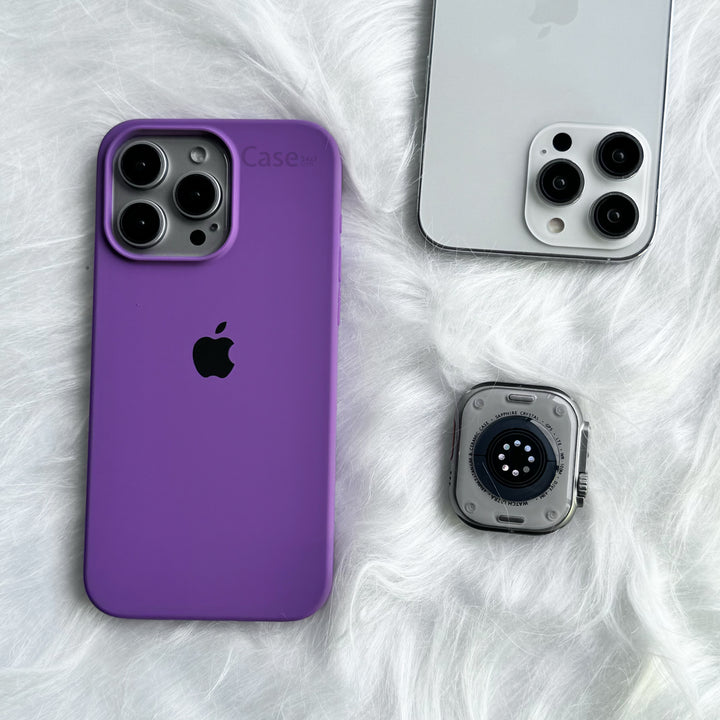 iPhone 16 Series Liquid Silicone Case Cover (Purple)