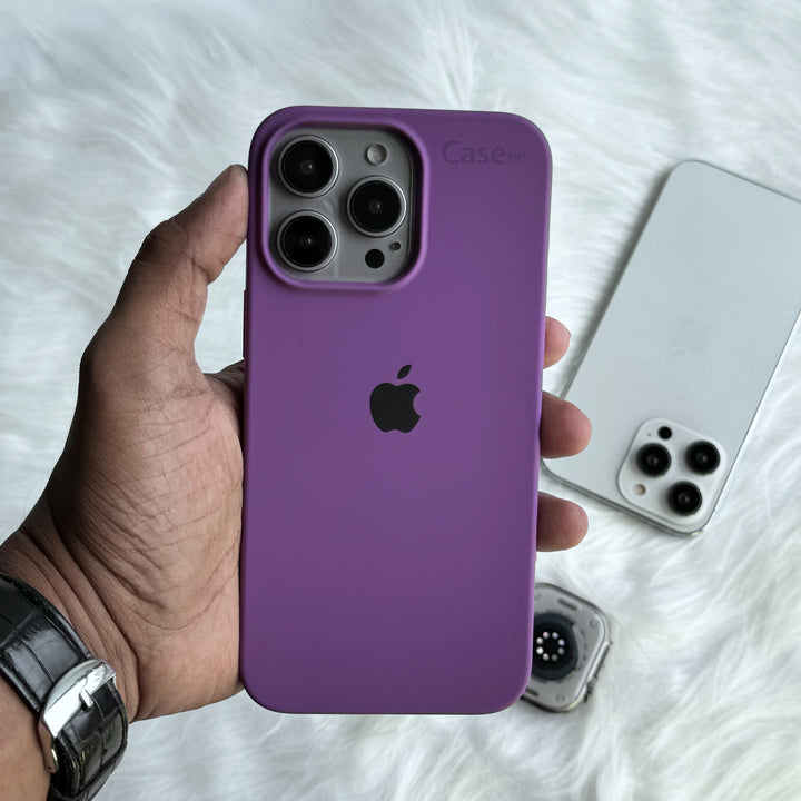 iPhone 16 Series Liquid Silicone Case Cover (Purple)