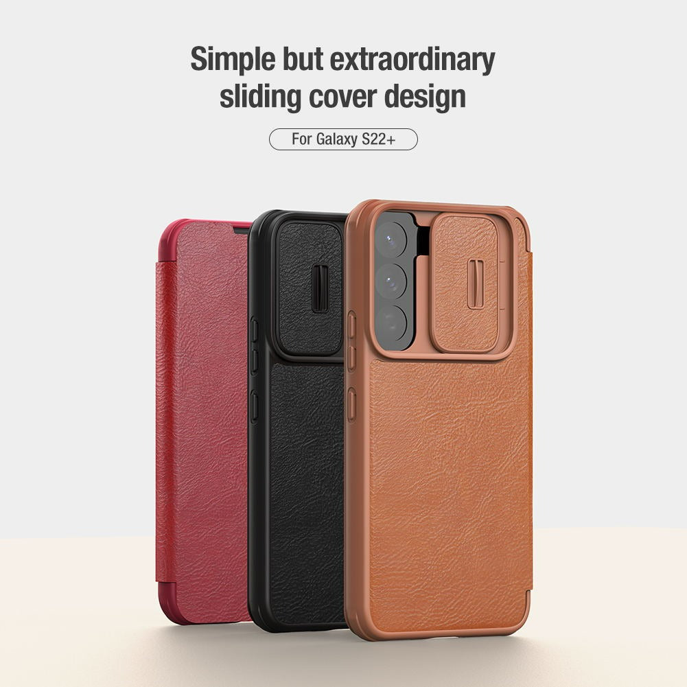 Galaxy S23 Ultra Camera Protection QIN Leather Flip Case