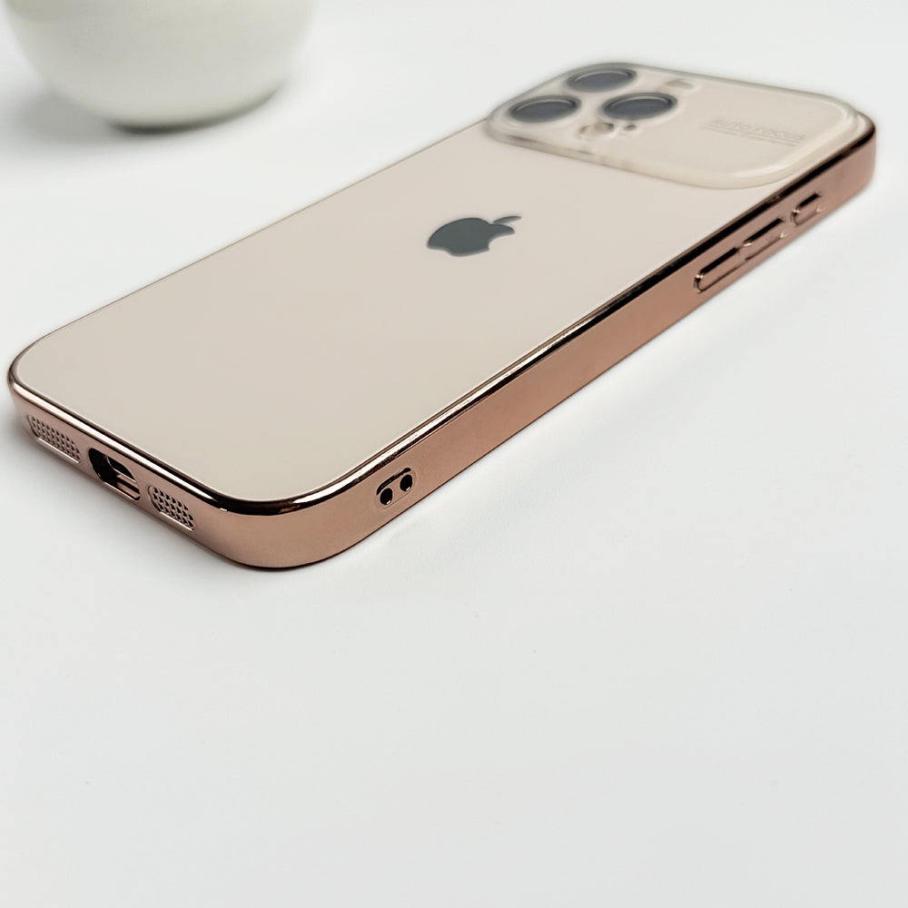 iPhone 16 Series Luxury Glass Lens Shield Cover (Desert Titanium)