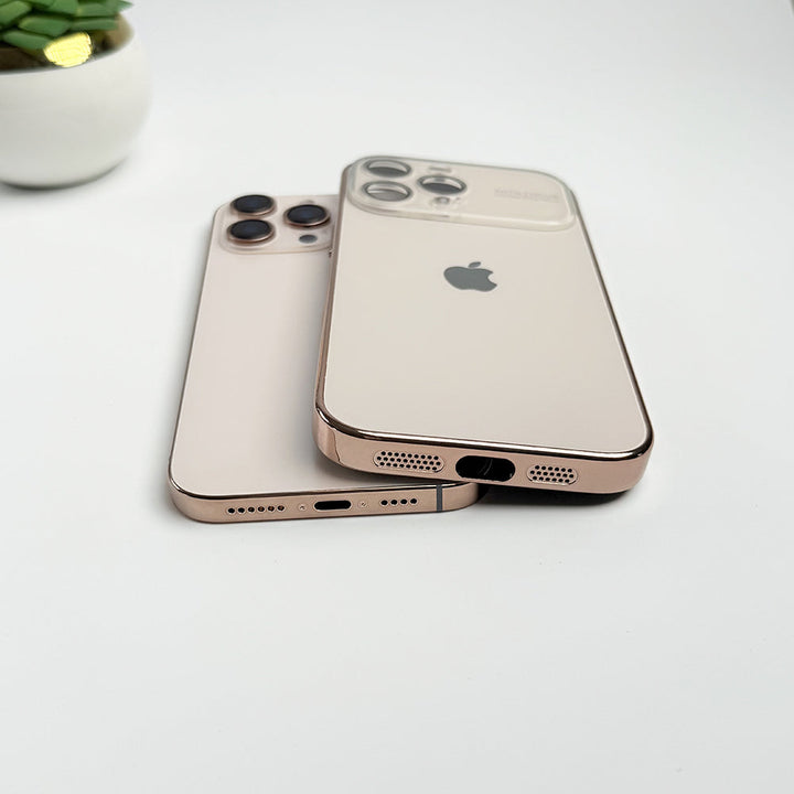 iPhone 16 Series Luxury Glass Lens Shield Cover (Desert Titanium)