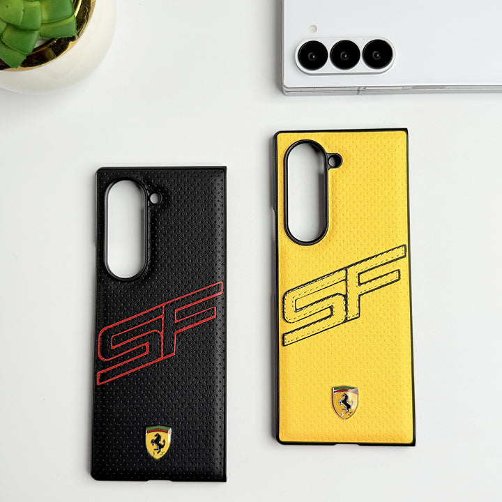 Samsung Galaxy Z Fold 6 SF Sports Car Logo PU Leather Case Cover