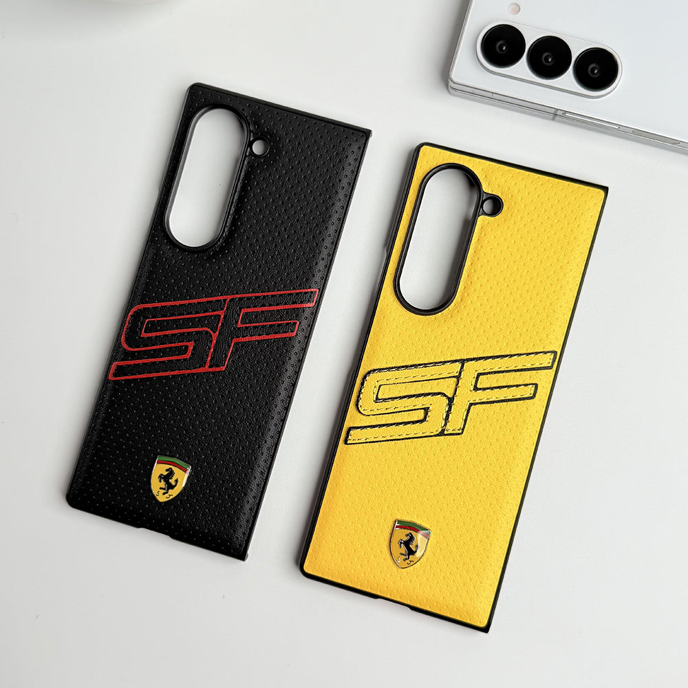 Samsung Galaxy Z Fold 6 SF Sports Car Logo PU Leather Case Cover