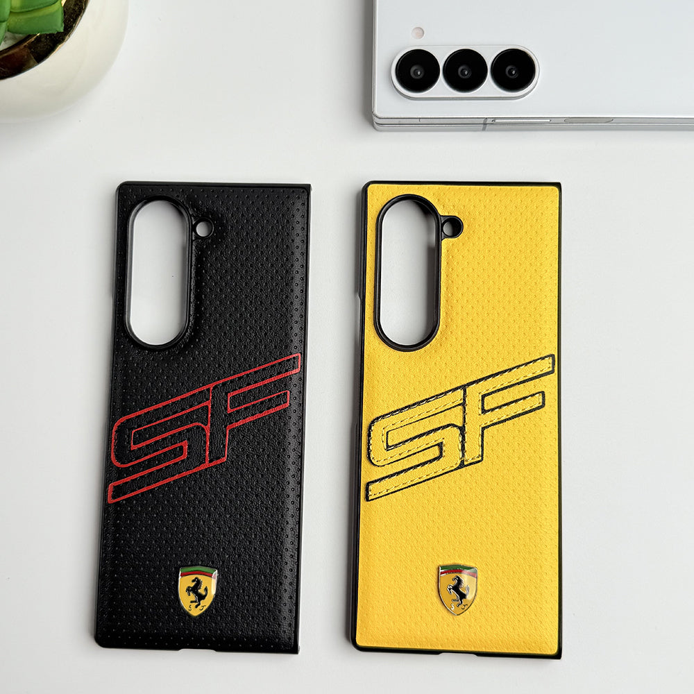 Samsung Galaxy Z Fold 6 SF Sports Car Logo PU Leather Case Cover