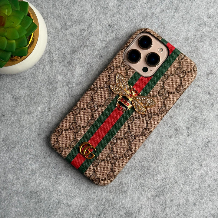 iPhone 16 Series Luxury  3D BEE Stripe Design Case Cover