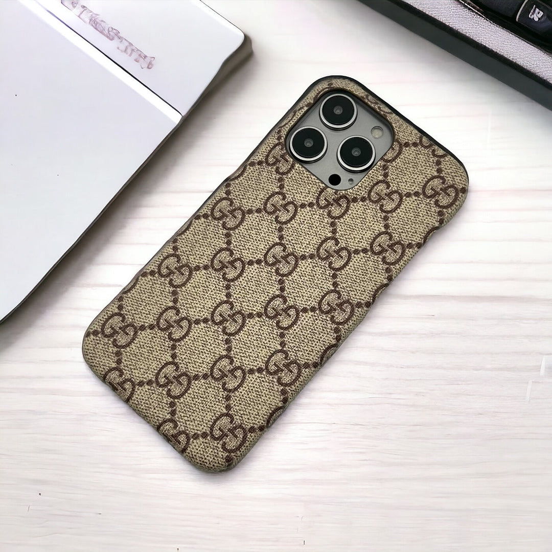 iPhone Luxury Brand Pattern PU Leather Case Cover