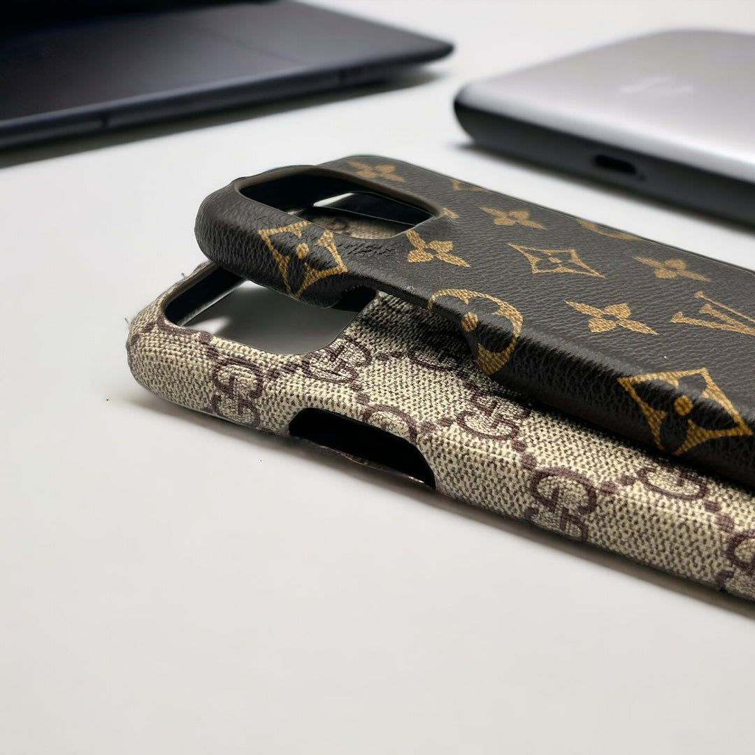 iPhone Luxury Brand Pattern PU Leather Case Cover