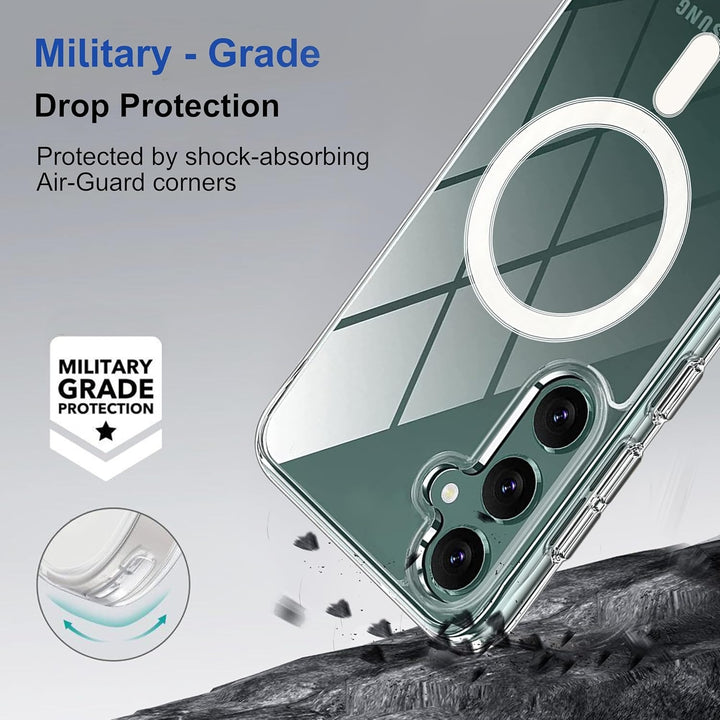 Samsung Galaxy S25 Magnetic Magsafe Transparent Case Charging Ring