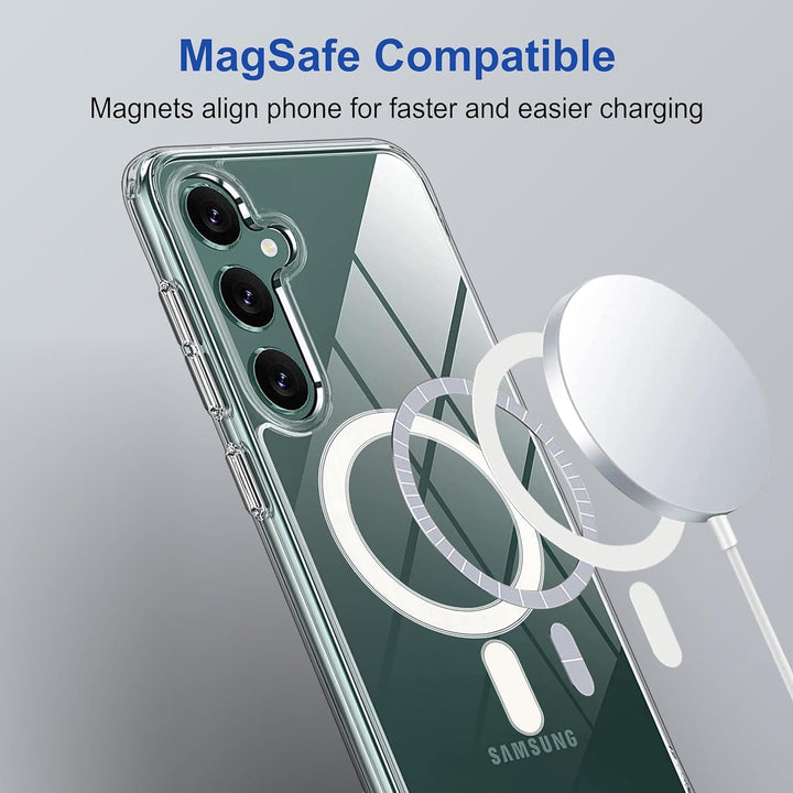 Samsung Galaxy S25 Magnetic Magsafe Transparent Case Charging Ring