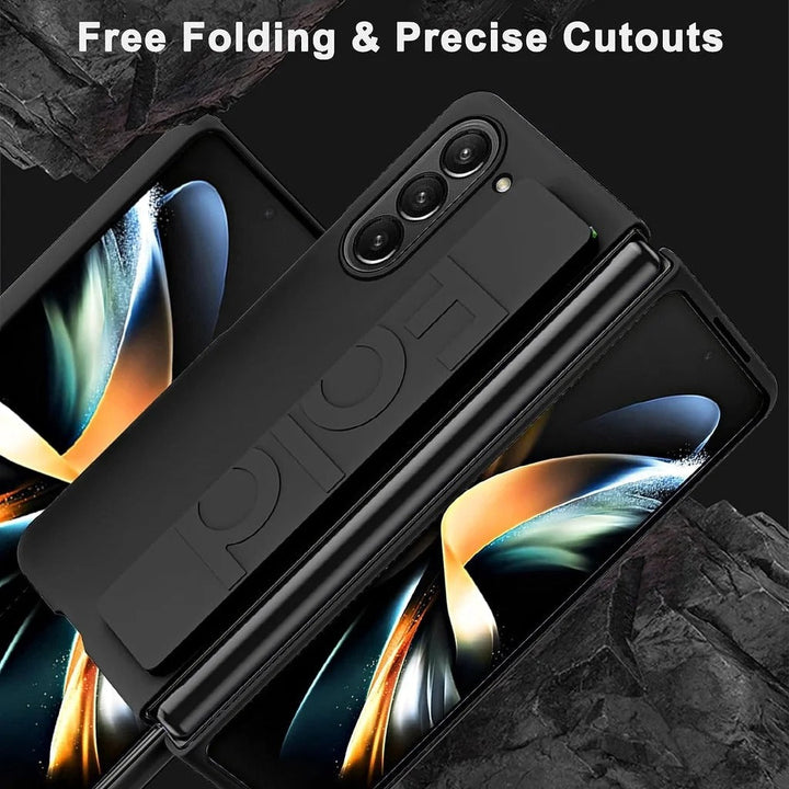 Samsung Galaxy Z Fold 5 Silk Hard Shell Strap Holder Case