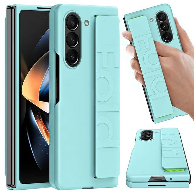 Samsung Galaxy Z Fold 5 Silk Hard Shell Strap Holder Case