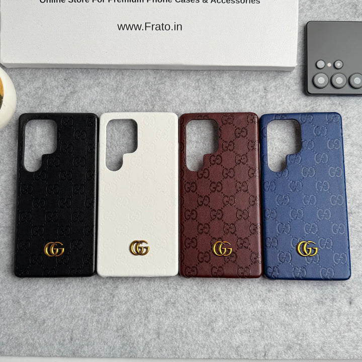 Samsung Galaxy S25 Ultra Luxury GG Fashion Leather Brand Case Cover