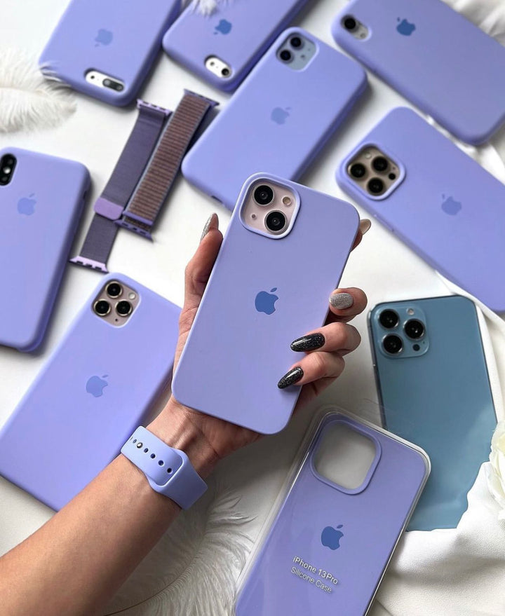 iPhone 15 Series Liquid Silicone Case Cover (Lavender)