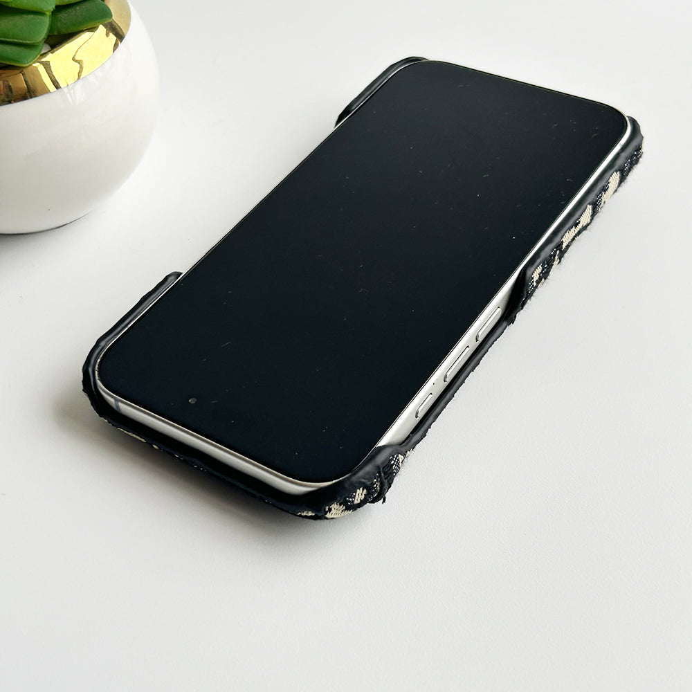 iPhone 16 Series luxury Brand CD Card Holder Case Cover (Black)