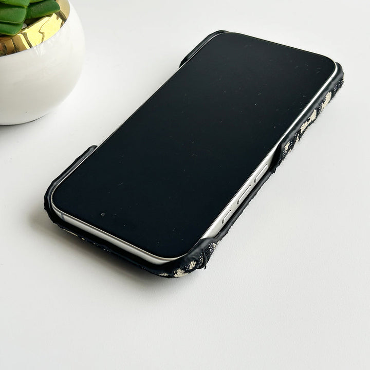 iPhone 16 Series luxury Brand CD Card Holder Case Cover (Black)