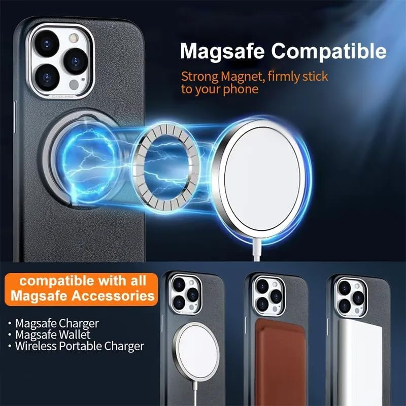 iPhone 16 Series 360 angle Rotating Stand PU Leather Phone Case