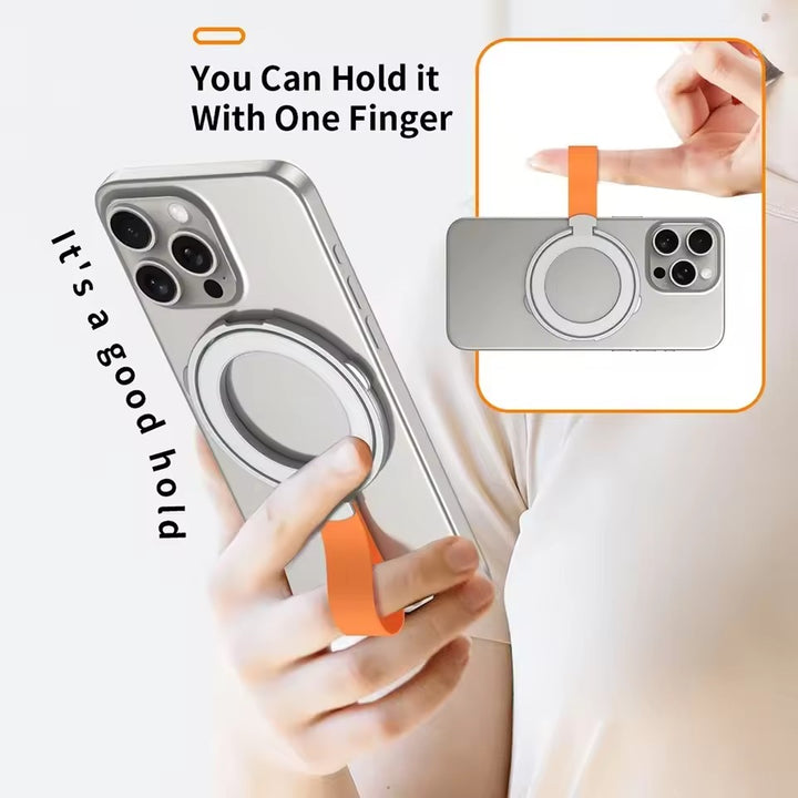 Magnetic Foldable Finger Ring Hanging Rope Holder Rotatable Phone Stand