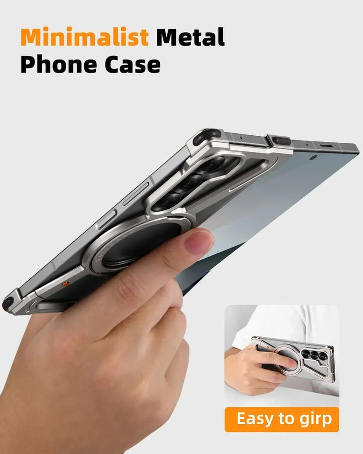 Samsung Galaxy Z Fold 6 Air Case With 360 Degree Rotatable Metal Phone Stand