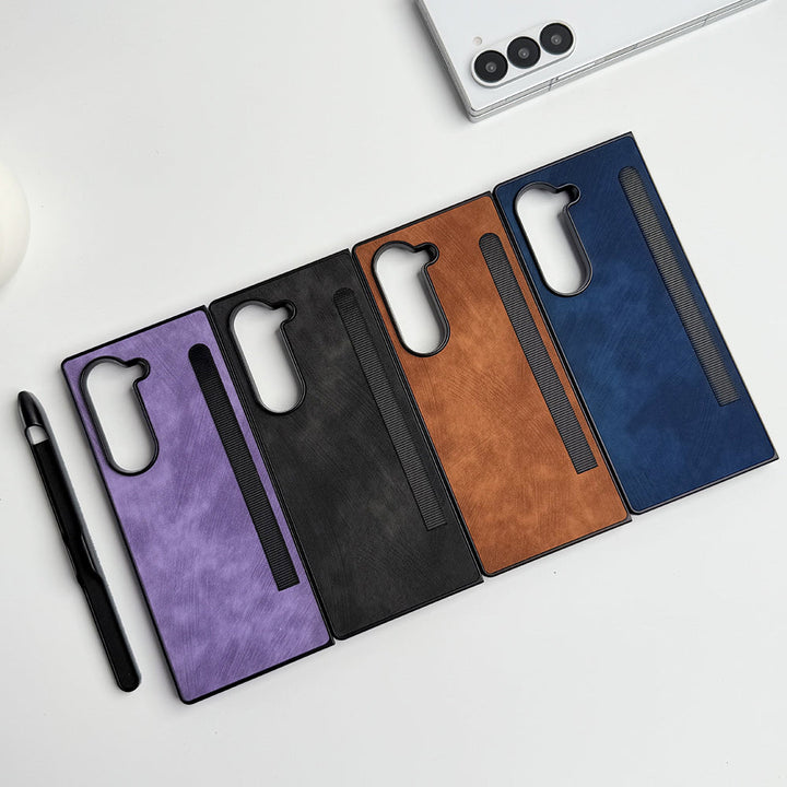 Samsung Galaxy Z Fold 6 PU Leather Cover With Detachable S Pen Case