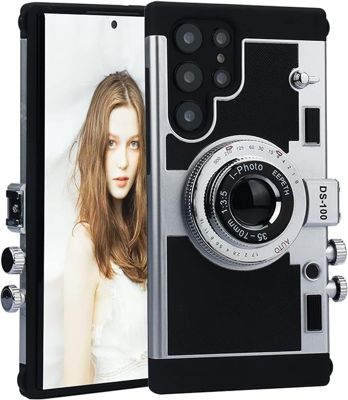 samsung Galaxy S24 Ultra 3D Retro Vintage Camera Case Cover