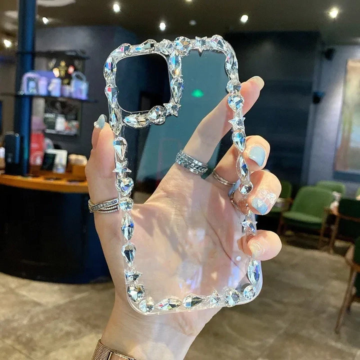 iPhone Luxury Crystal 3D Diamond Plating Clear Silicone Case Cover