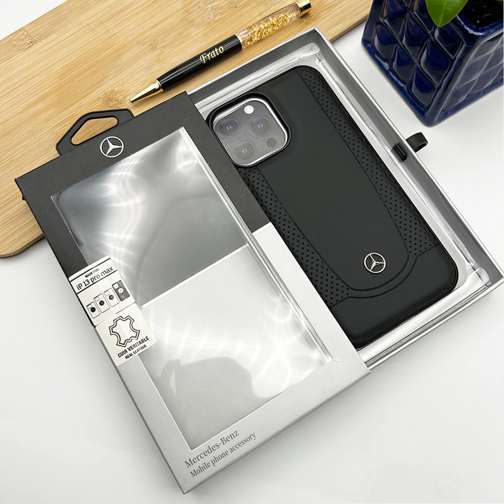 iPhone Merc Black Leather Case Cover