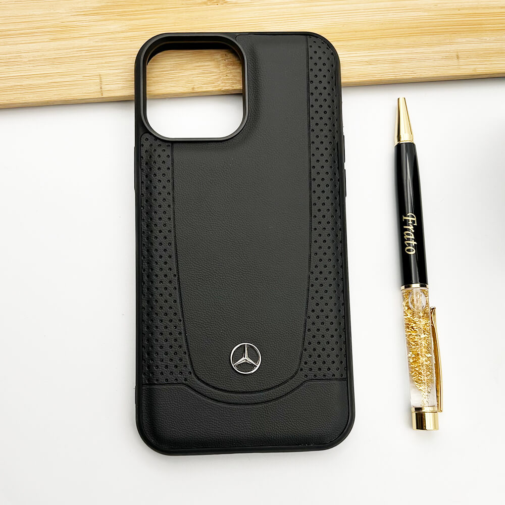 iPhone Merc Black Leather Case Cover