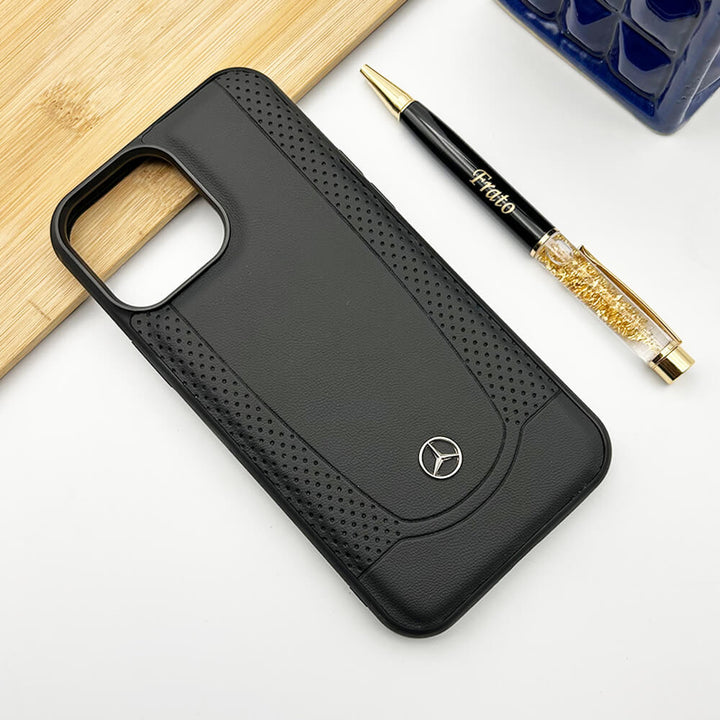 iPhone Merc Black Leather Case Cover