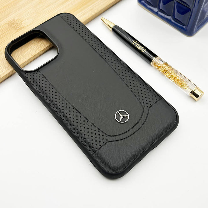 iPhone Merc Black Leather Case Cover