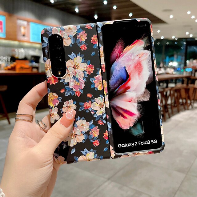 Samsung Galaxy Z Fold 5 Ultra Thin Floral Hard Shell Case Cover