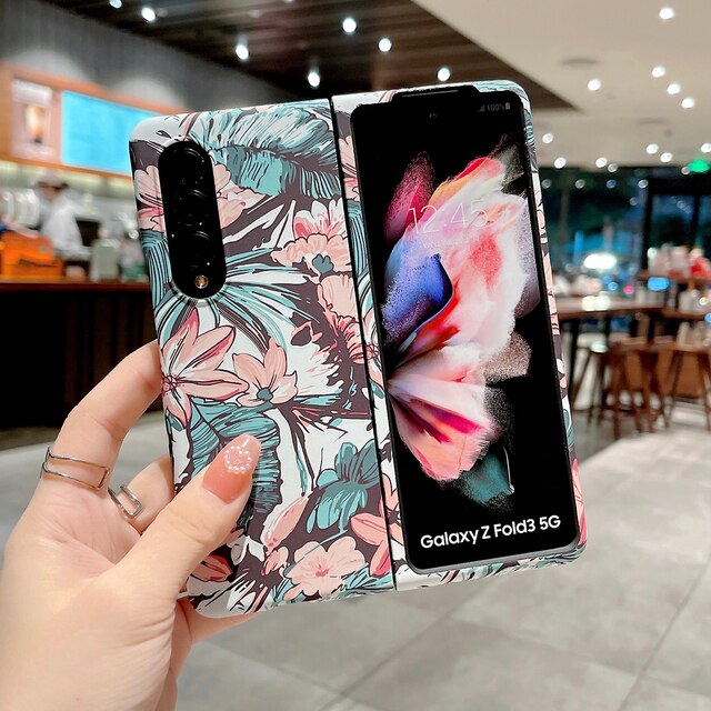 Samsung Galaxy Z Fold 5 Ultra Thin Floral Hard Shell Case Cover