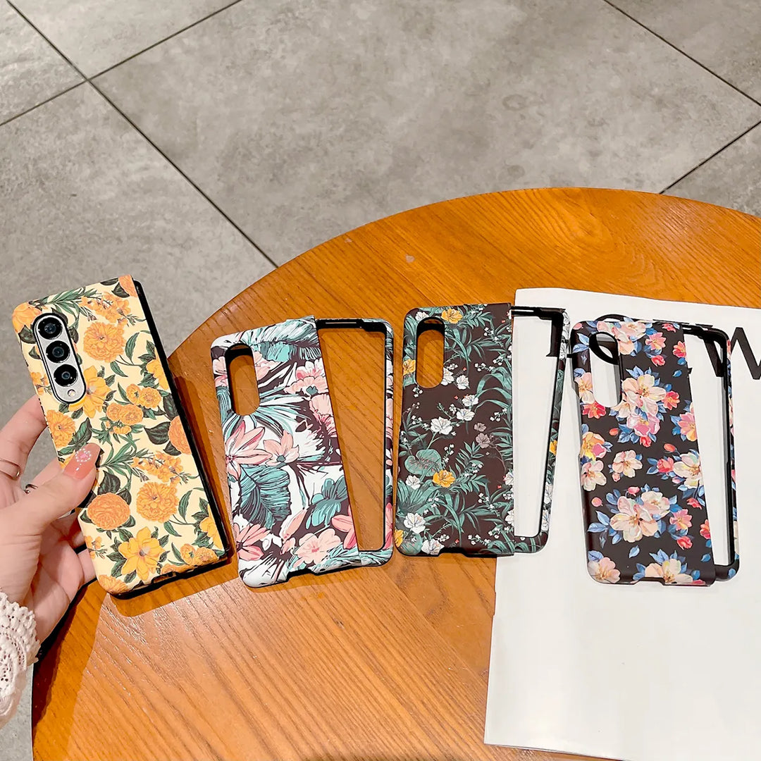 Samsung Galaxy Z Fold 5 Ultra Thin Floral Hard Shell Case Cover