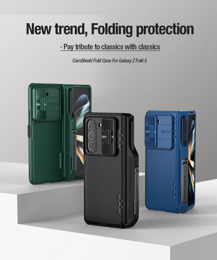 Samsung Galaxy Z Fold 5 Nillkin Camshield Camera Protective Case With S Pen Holder (Green)