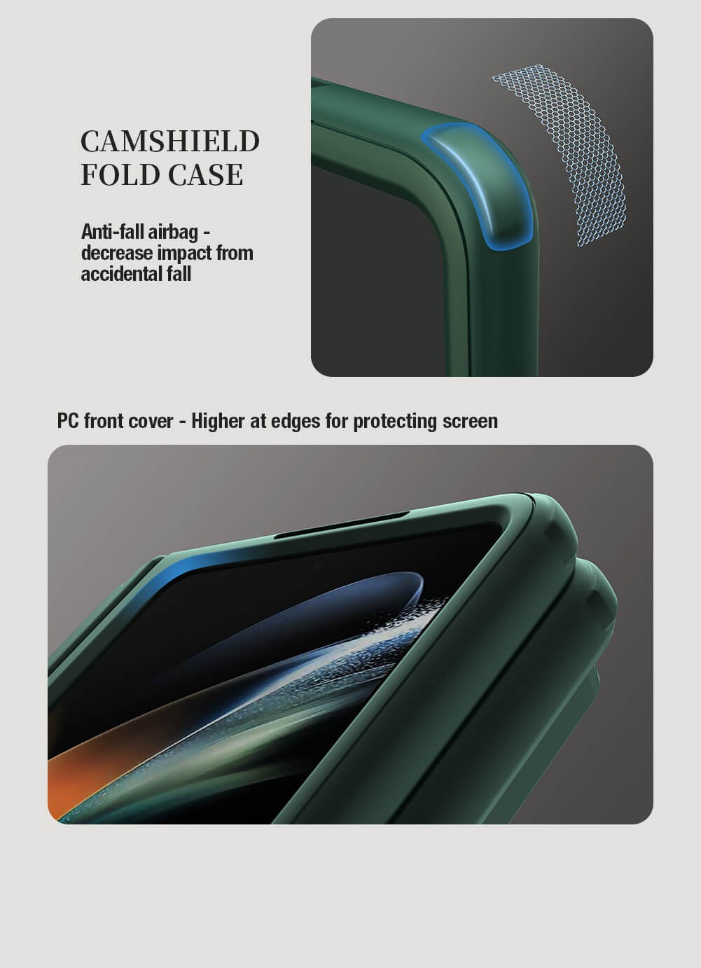 Samsung Galaxy Z Fold 5 Nillkin Camshield Camera Protective Case With S Pen Holder (Green)