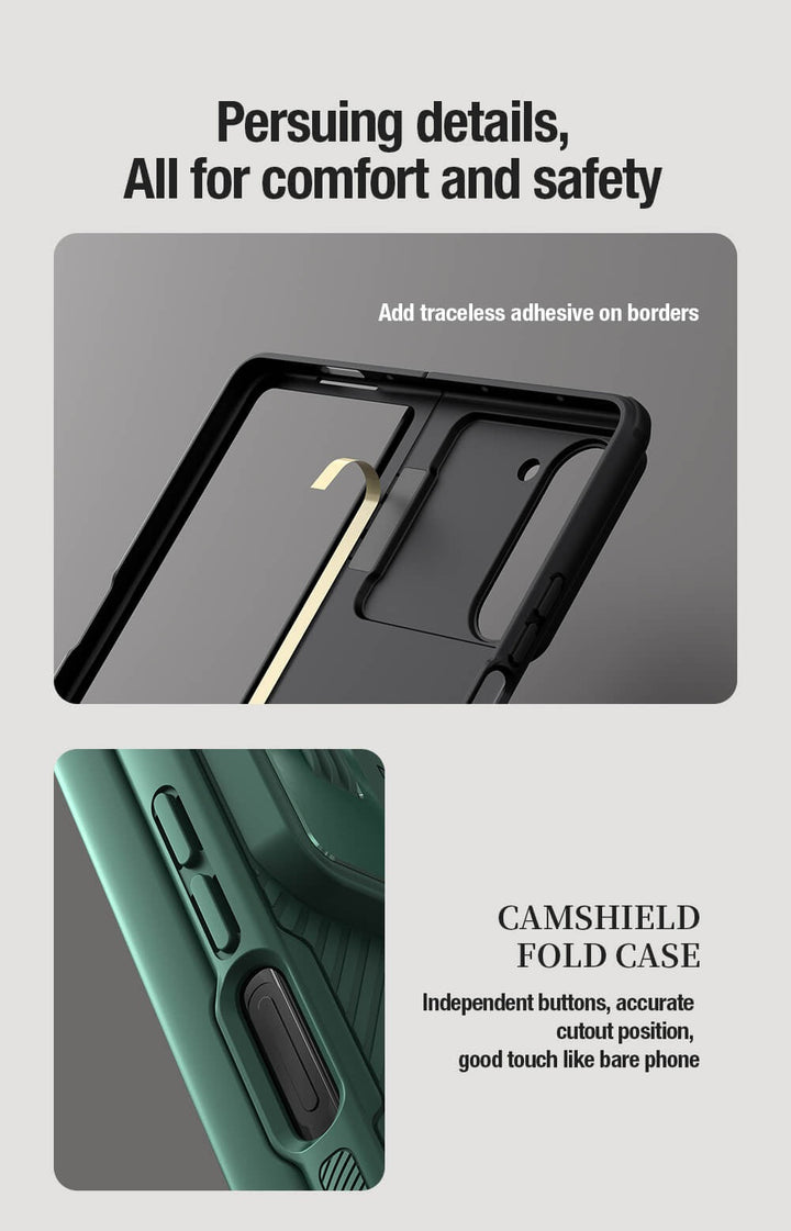 Samsung Galaxy Z Fold 5 Nillkin Camshield Camera Protective Case With S Pen Holder (Green)