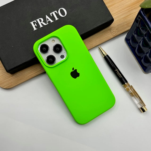 iPhone 15 Series Liquid Silicone Case Cover ( Neon Green )