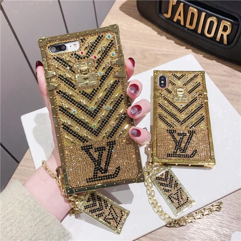 iPhone Luxury Diamond Bling Golden Trunk Phone Case freeshipping - Case24x7