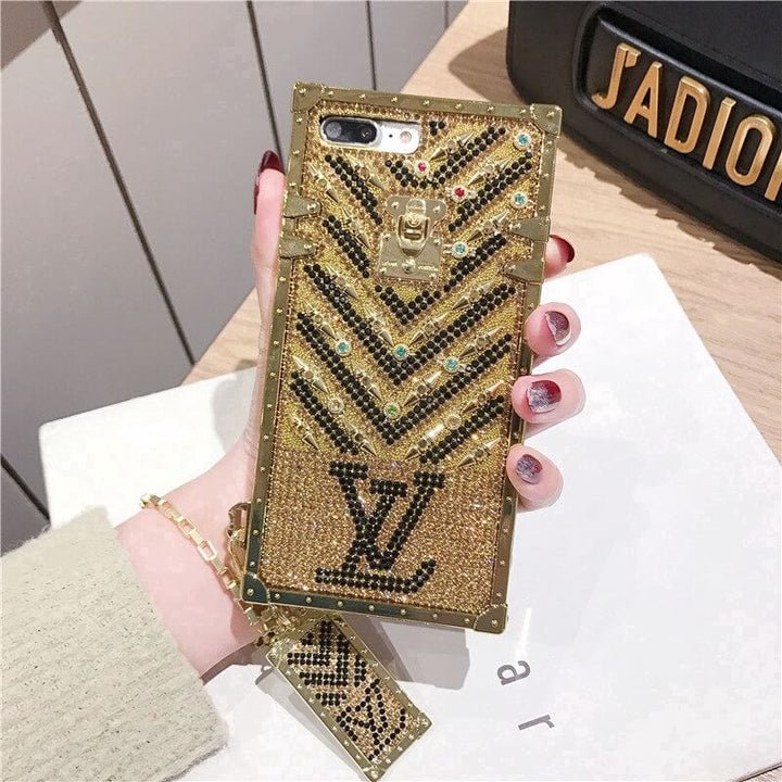 iPhone Luxury Diamond Bling Golden Trunk Phone Case freeshipping - Case24x7