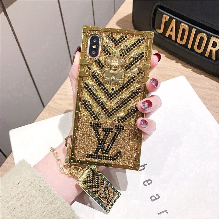 iPhone Luxury Diamond Bling Golden Trunk Phone Case freeshipping - Case24x7